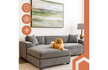 Feszítő huzat kanapéra 190–230 cm – Sötétszürke bársony