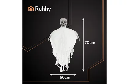 Zászlószellem 70 cm - függő dekoráció fehér