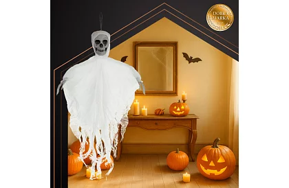 Zászlószellem 70 cm - függő dekoráció fehér