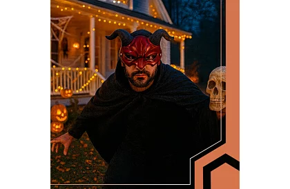 Karneváli maszkája ördög szarvakkal