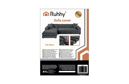 Feszíthető kanapéhuzat 145–185 cm – sötétszürke bársony