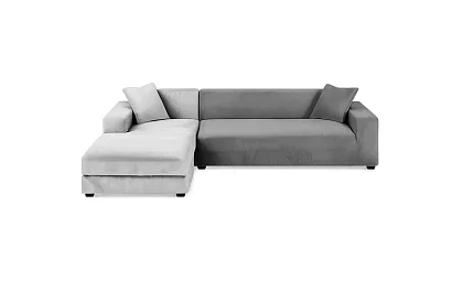 Feszíthető kanapéhuzat 145–185 cm – sötétszürke bársony