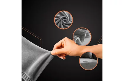 Feszíthető kanapéhuzat 145–185 cm – sötétszürke bársony