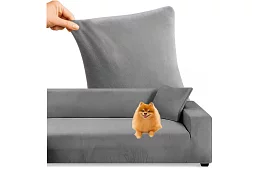 Feszíthető kanapéhuzat 145–185 cm – sötétszürke bársony