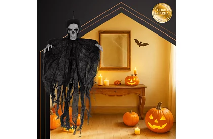 Zászlószellem 70 cm - függő dekoráció fekete