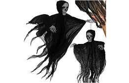 Zászlószellem 70 cm - függő dekoráció fekete