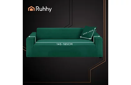 Feszítő huzat kanapéra 145–185 cm – Zöld bársony