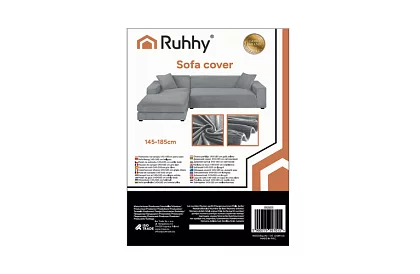 Feszíthető kanapéhuzat 145–185 cm – világosszürke bársony