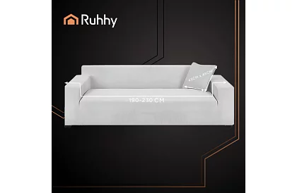 Nyújtható Kanapéhuzat 190–230 cm – Világosszürke Bársony