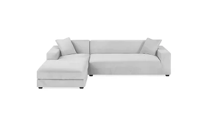 Nyújtható Kanapéhuzat 190–230 cm – Világosszürke Bársony