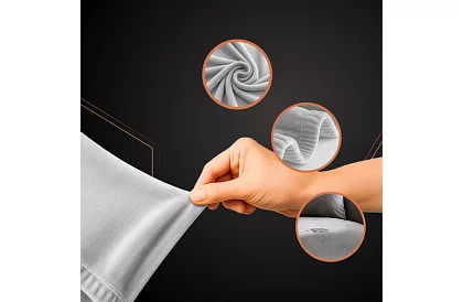 Nyújtható Kanapéhuzat 190–230 cm – Világosszürke Bársony