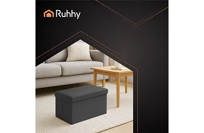 Összecsukható tároló puff 60 × 30 × 30 cm – fekete bársony