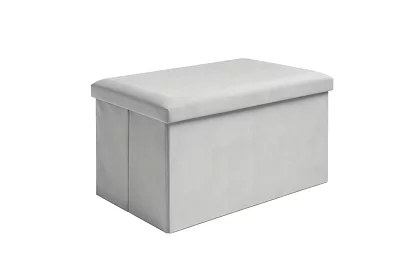 Összecsukható tároló puff 60 × 30 × 30 cm – szürke bársony