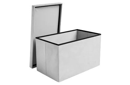 Összecsukható tároló puff 60 × 30 × 30 cm – szürke bársony