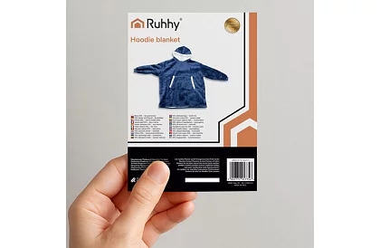 Nagy oversize kapucnis pulóver – sötétkék takaró