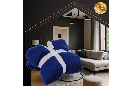 Nagy oversize kapucnis pulóver – sötétkék takaró