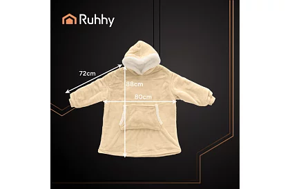 Nagy oversize kapucnis pulóver – bézs takaró