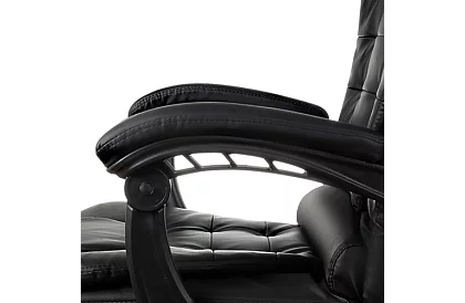 Irodai szék kihúzható lábtartóval – fekete