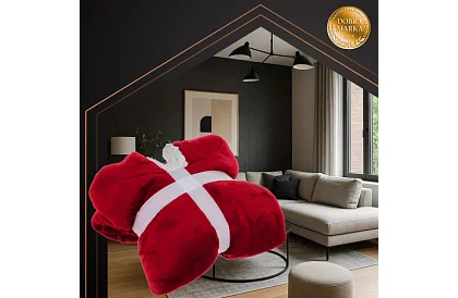 Nagy oversize kapucnis pulóver – piros takaró