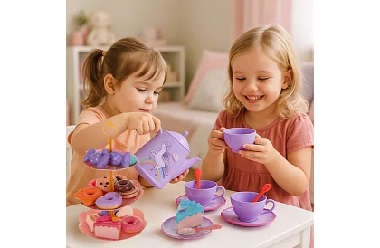 Gyermek teáskészlet unikornissal bőröndben