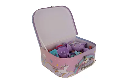 Gyermek teáskészlet unikornissal bőröndben