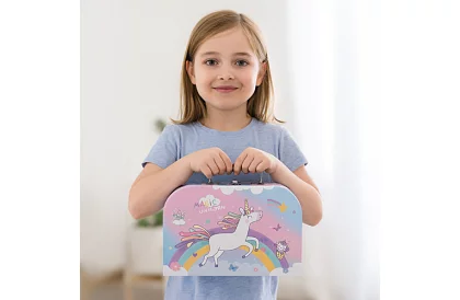 Gyermek teáskészlet unikornissal bőröndben