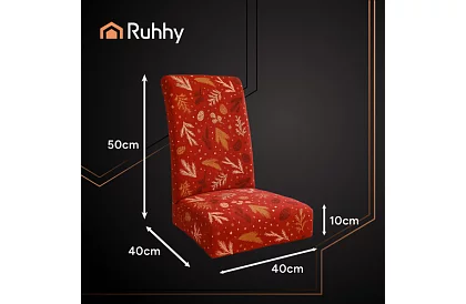 Univerzális székborítók mintával – 6 db-os készlet – piros