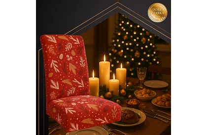 Univerzális székborítók mintával – 6 db-os készlet – piros