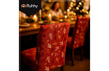 Univerzális székborítók mintával – 6 db-os készlet – piros