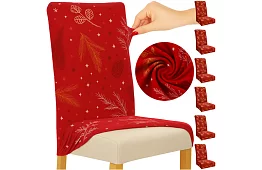 Univerzális székborítók mintával – 6 db-os készlet – piros