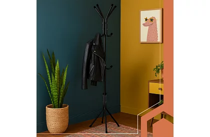 Állványos ruhafogas 170 cm – fekete