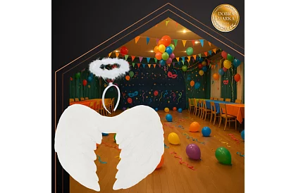 Fehér angyalszárny 2 darab – 45 x 25 cm + glória