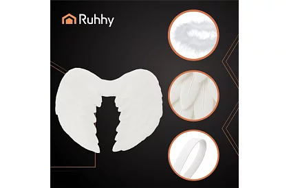 Fehér angyalszárny 2 darab – 45 x 25 cm + glória