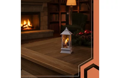 LED karácsonyi lámpás elemmel – fehér