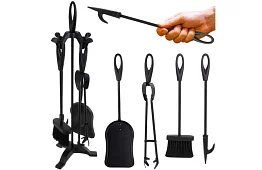 Eszközök a kandallóhoz – 5 az 1-ben retro stílusú készlet