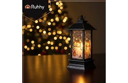 LED karácsonyi lámpás elemmel – fekete