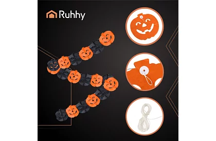 Halloweeni girland – tök, 3 méter