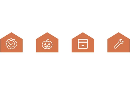 Halloweeni girland – tök, 3 méter