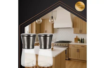 Kézi üveg fűszermalmok – 2 darabos készlet