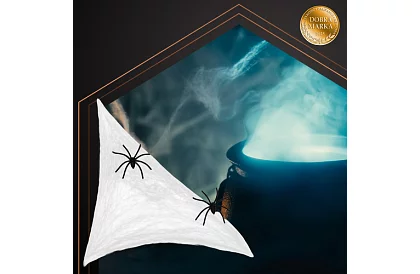 Mesterséges halloween-i pókháló + 2 pók