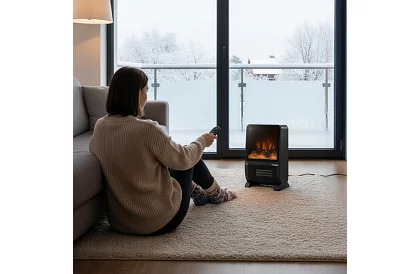 Elektrikus kandalló KAMINER 2000 W – lángoló tűz hatása