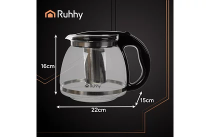 Üveges teáskanna szűrővel – 2 l