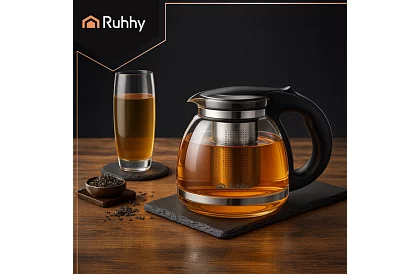 Üveges teáskanna szűrővel – 2 l