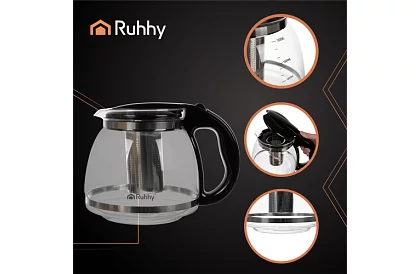 Üveges teáskanna szűrővel – 2 l