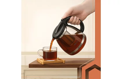 Üveges teáskanna szűrővel – 2 l