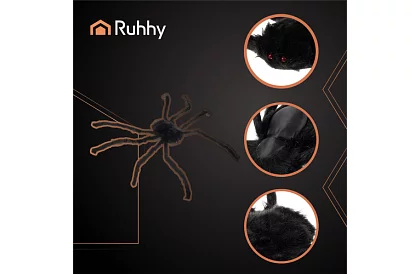 Mesterséges szőrös pók 50 cm – fekete