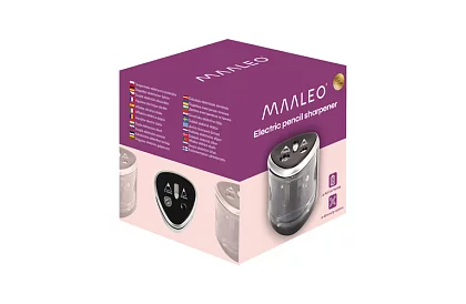 Elektrikus ceruzahegyező két nyílással és tartállyal