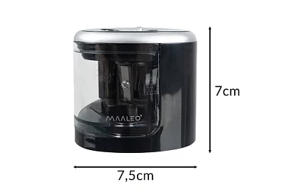 Elektrikus ceruzahegyező két nyílással és tartállyal