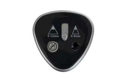 Elektrikus ceruzahegyező két nyílással és tartállyal