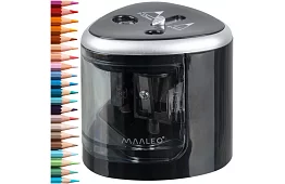 Elektrikus ceruzahegyező két nyílással és tartállyal